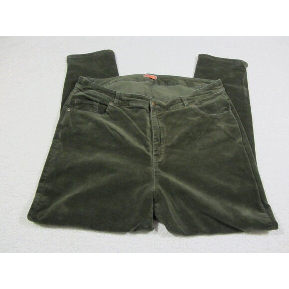 Modcloth women's army green stretch tapered leg corduroy pants 1X - Picture 2 of 12